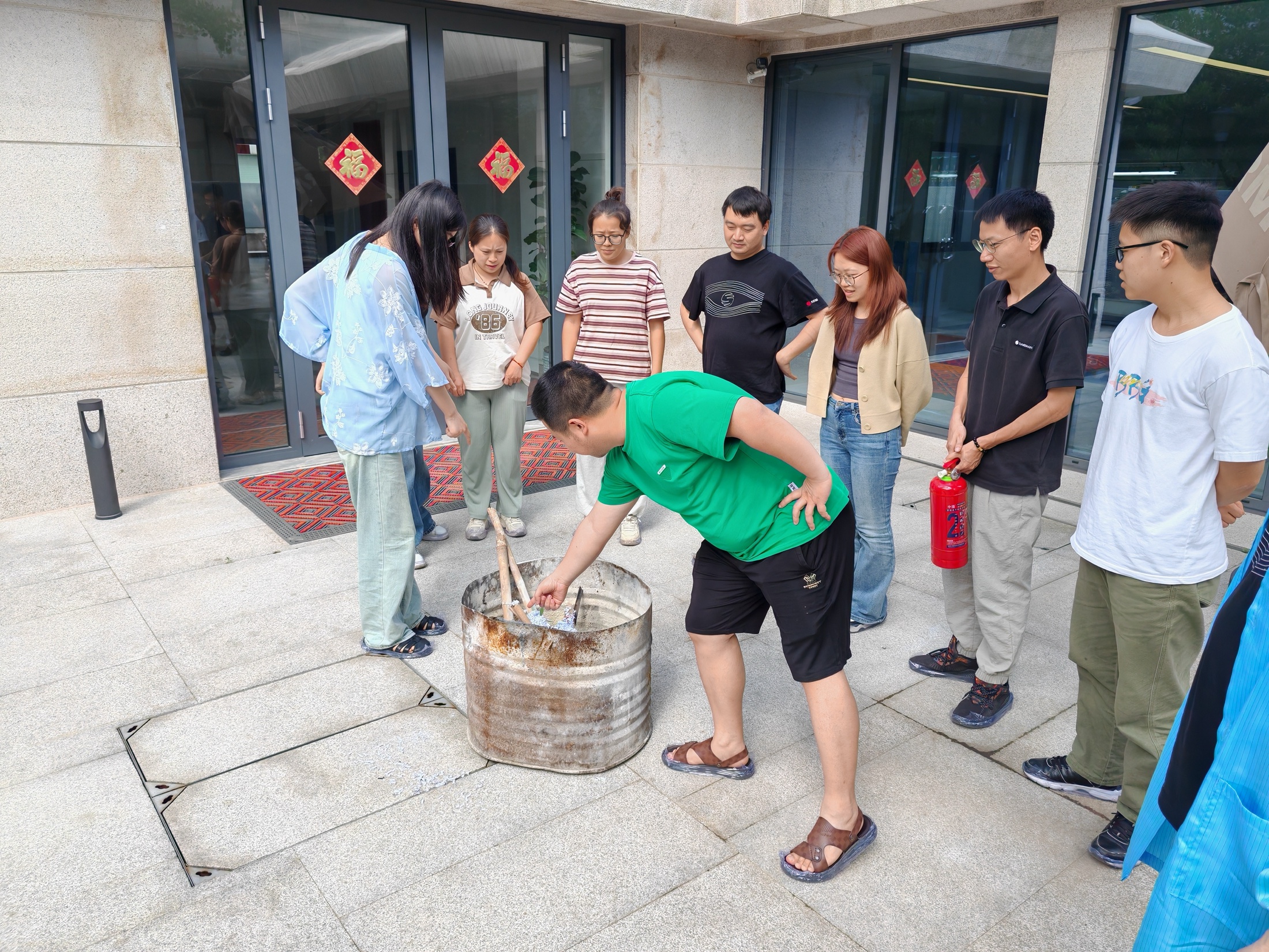 Initial fire response drill on site.