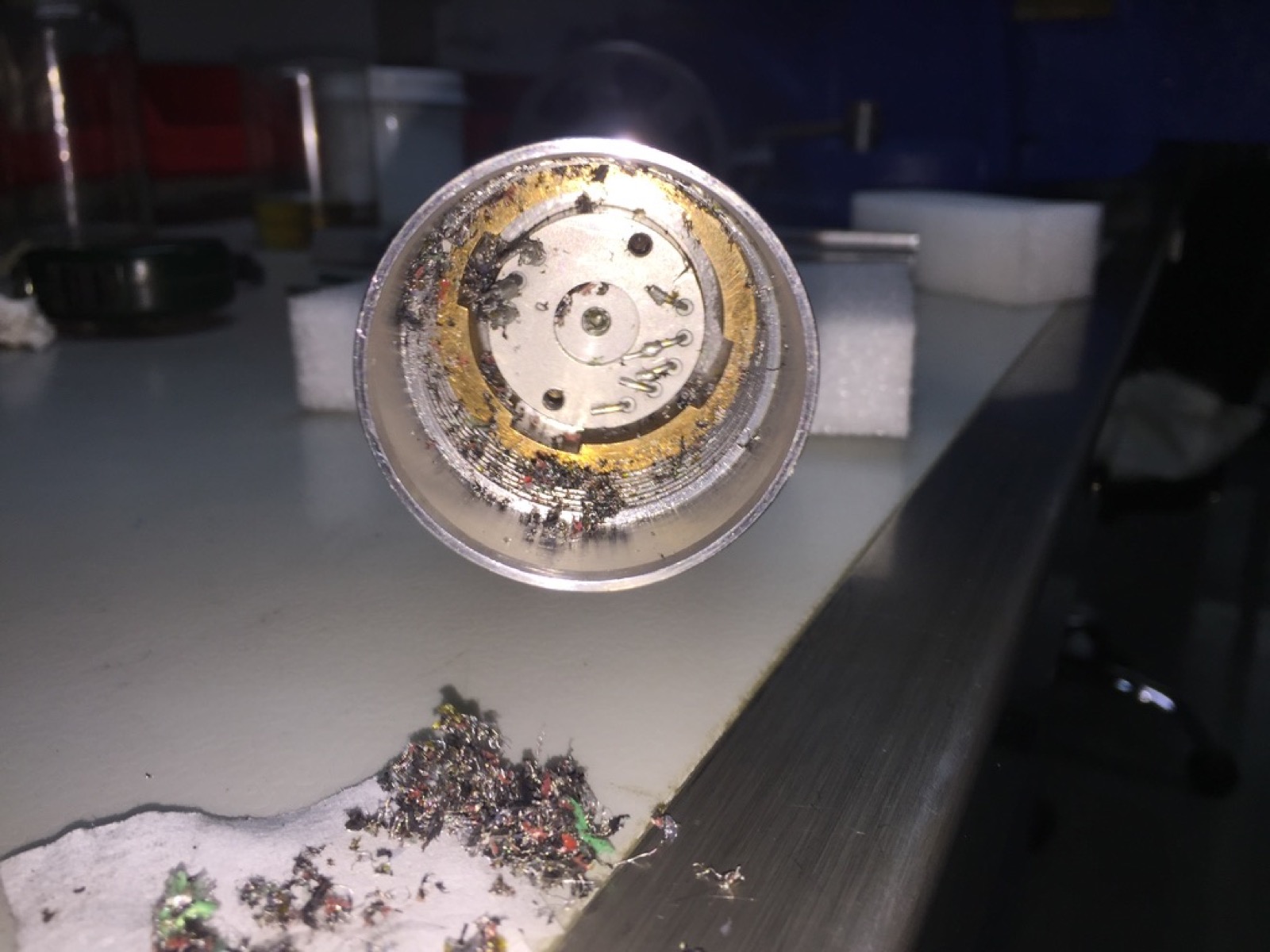 Pulser disassembly after testing.